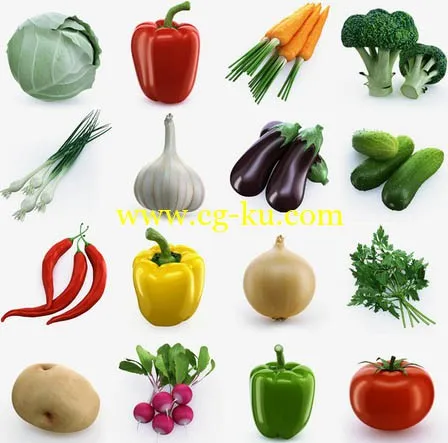 16个水果蔬菜模型下载的图片1
