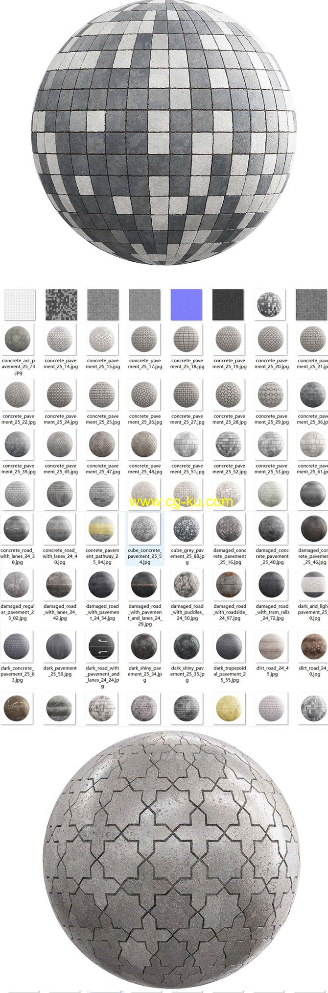 100组路面混凝土砖石PBR纹理贴图CGAxis第25卷的图片1