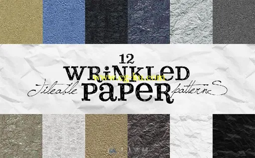 12种皱纹纸PS图案Tileable Wrinkled Paper Patterns的图片1