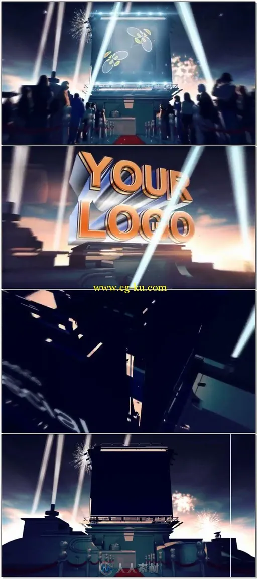 2合一大气电影标志LOGO演绎AE模板Cinematic Logo (2 in 1)的图片1
