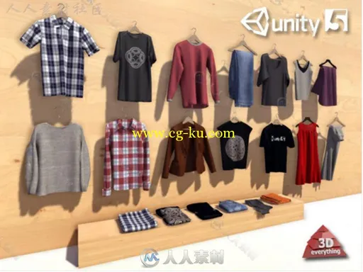 20种完全不同的服装道具模型Unity3D素材资的图片2