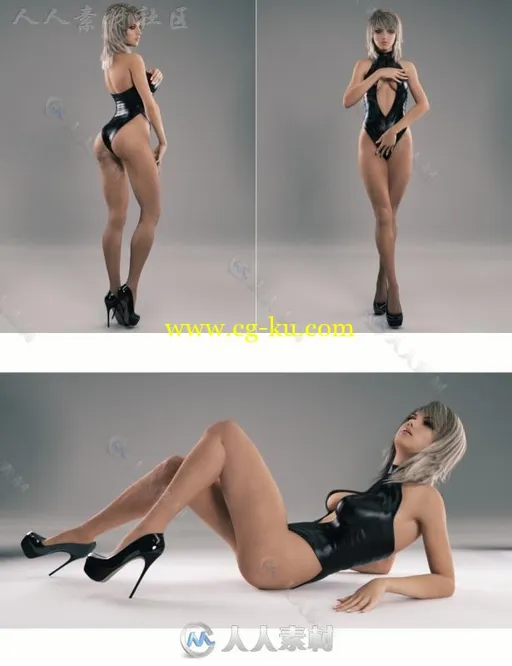 18个女性性感诱惑的姿势3D模型合辑的图片2