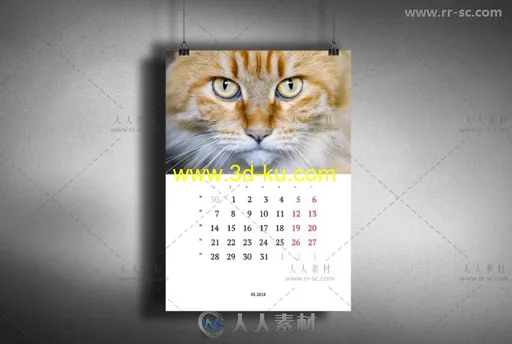 2018年可爱有趣的日历猫indesign排版模板的图片3