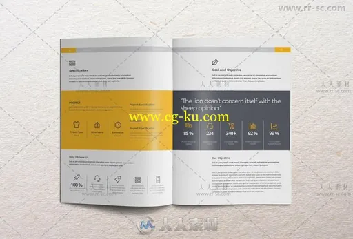 2018年企业干净的年度报告手册indesign排版模板的图片3