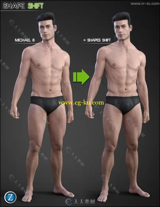 146组各个类型男性身体体形变化3D模型合辑的图片3