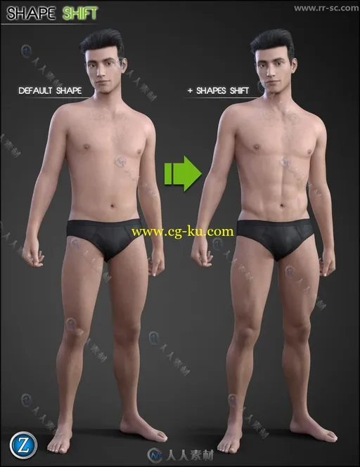 146组各个类型男性身体体形变化3D模型合辑的图片4