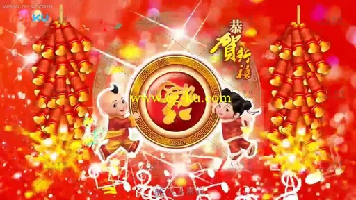 2018年狗年大吉春节拜年祝福年会片头开场AE模版的图片4