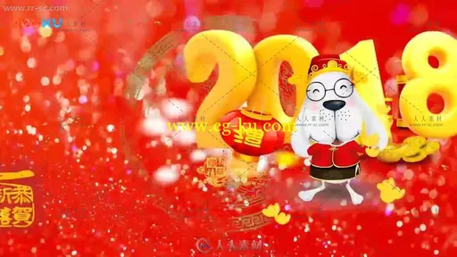 2018年狗年大吉春节拜年祝福年会片头开场AE模版的图片5