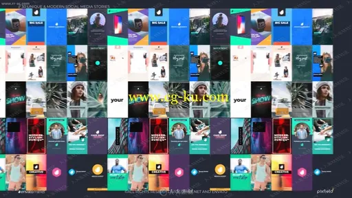 30个独特的社交媒体故事网络推广AE模板的图片7