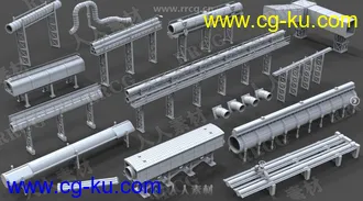 15组高质量工业管道3D模型合集的图片1