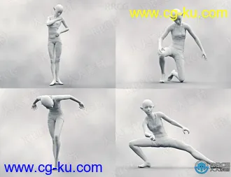 15个科幻精灵站立蹲坐姿势3D模型合集的图片1