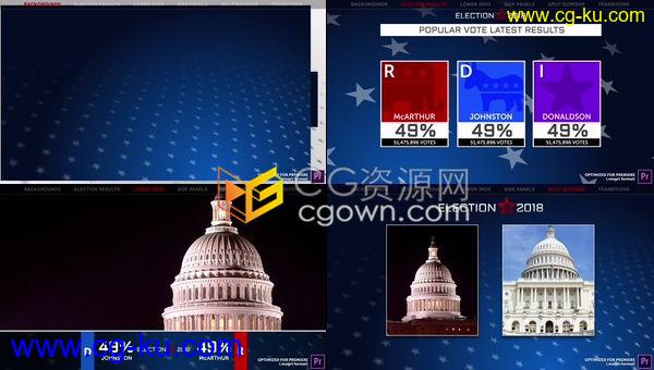 18个选举投票图形元素电视网络政治新闻包装动画-PR预设的图片1