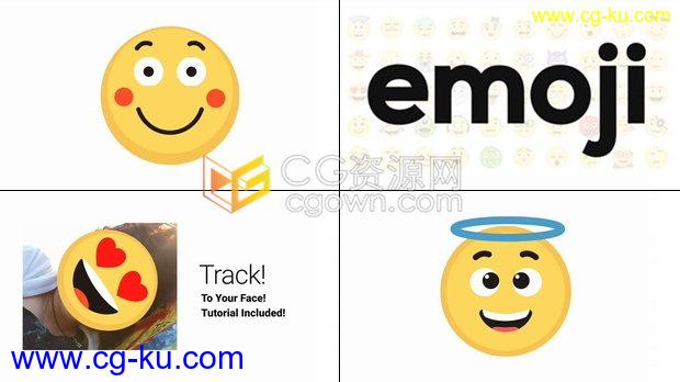 100种Emoji动画卡通表情符号微信社交媒体聊天表情包视频素材效果制作-AE模板下载的图片1