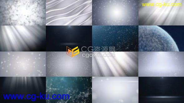 16组清新素雅干净柔和背景视频素材轻盈光线粒子烟雾宇宙波浪效果动画的图片1