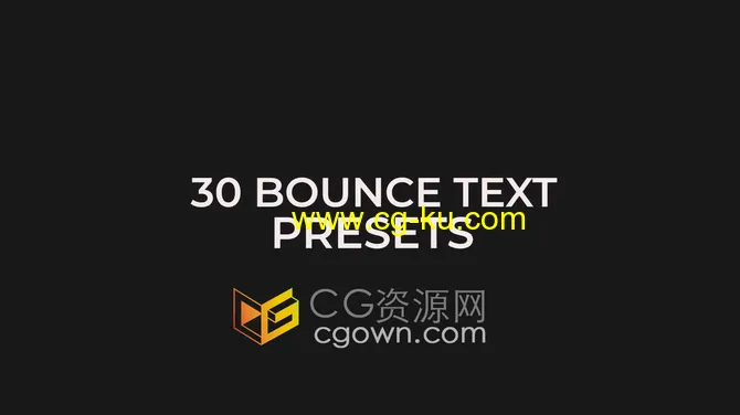30个活力创意反弹动画文本预设Bounce Presets-AE预设免费下载的图片1