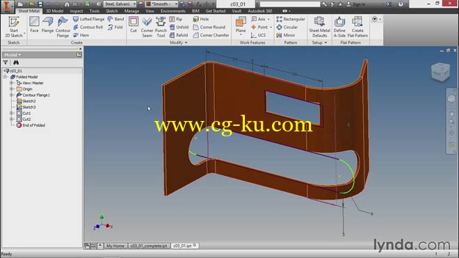 Lynda - Sheet Metal Design with Inventor (2014)的图片1