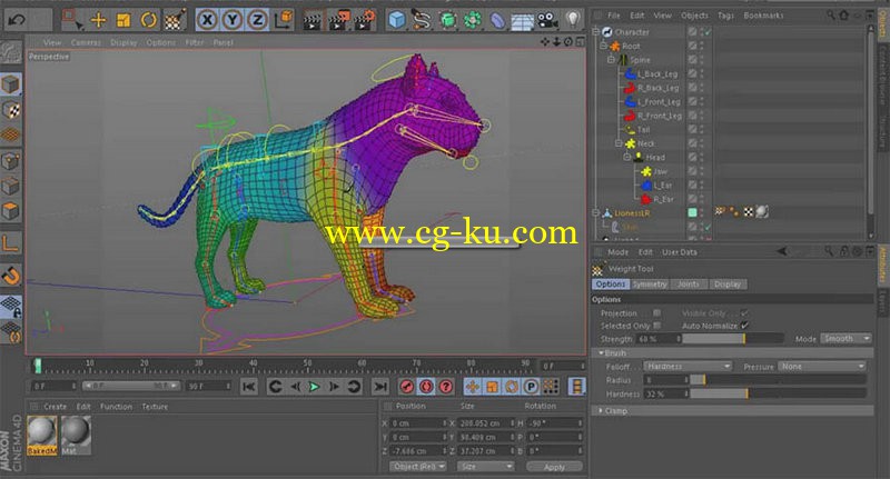 cmiVFX - Cinema 4D Quadruped Model UV Texturing Rigging的图片1