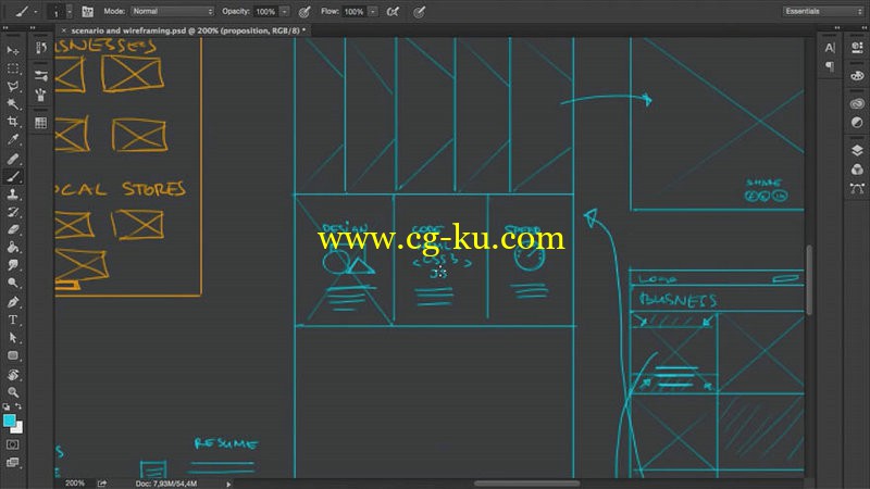 Digital Tutors - User Experience Flow Modeling for Portfolio Websites in Photoshop的图片1