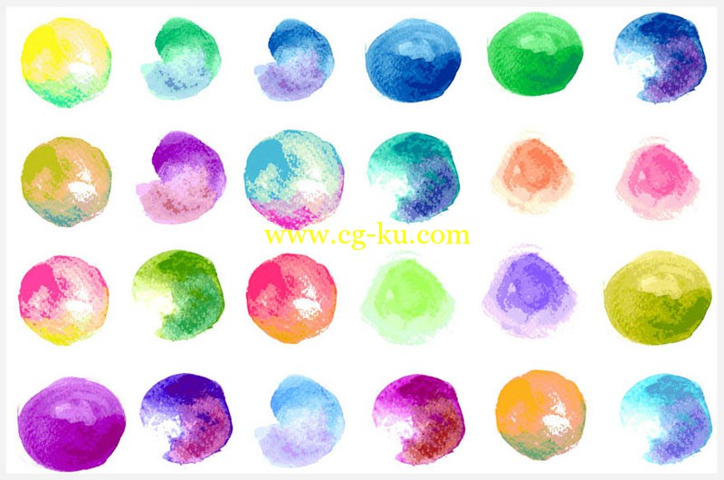 Creativemarket - 350 Watercolor Elements and Brushes的图片1