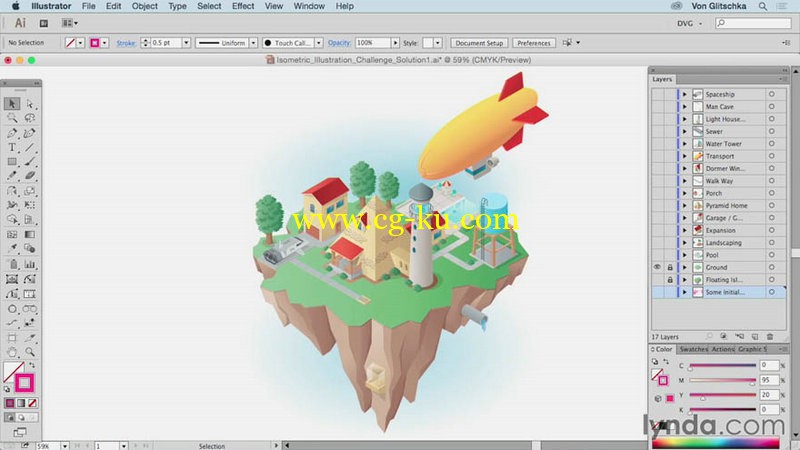 Lynda - Drawing Vector Graphics Isometric Illustration的图片1