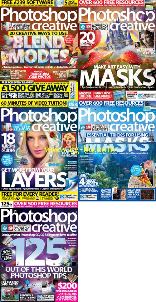 Photoshop Creative - Issue 122-127（缺少126）的图片1