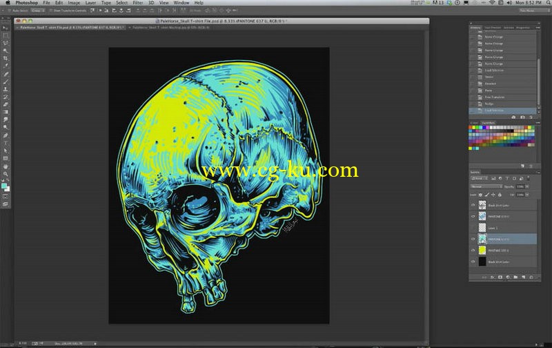 Skillshare - Illustrate A Screen-Printed Skull T-shirt From Photo Reference的图片1