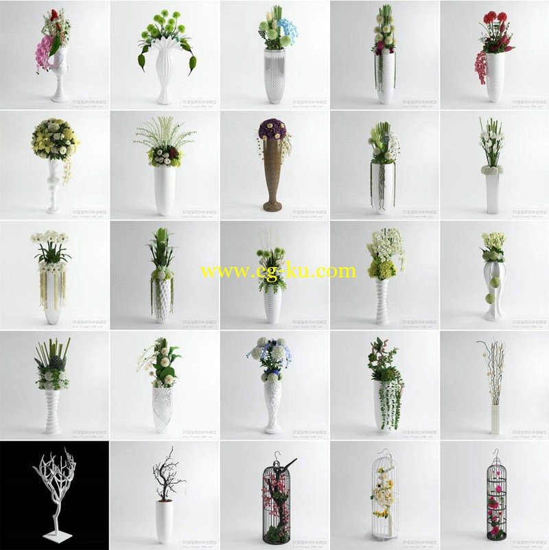 3d溜溜单体模型原创单体8季-落地花卉篇的图片1
