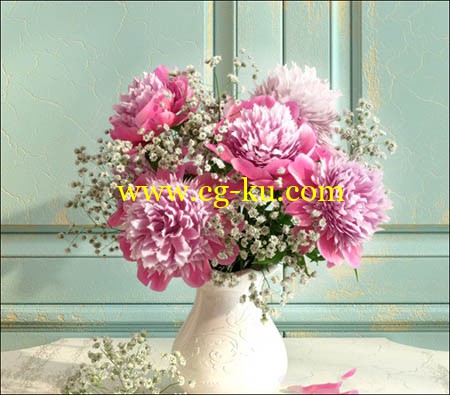 Bouquet of peonies with verdure的图片1