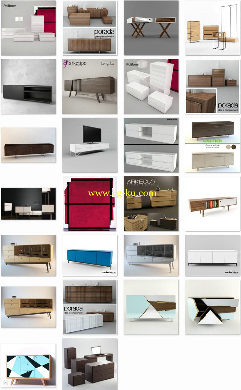 3ddd - modern sideboard and chest of drawer的图片1