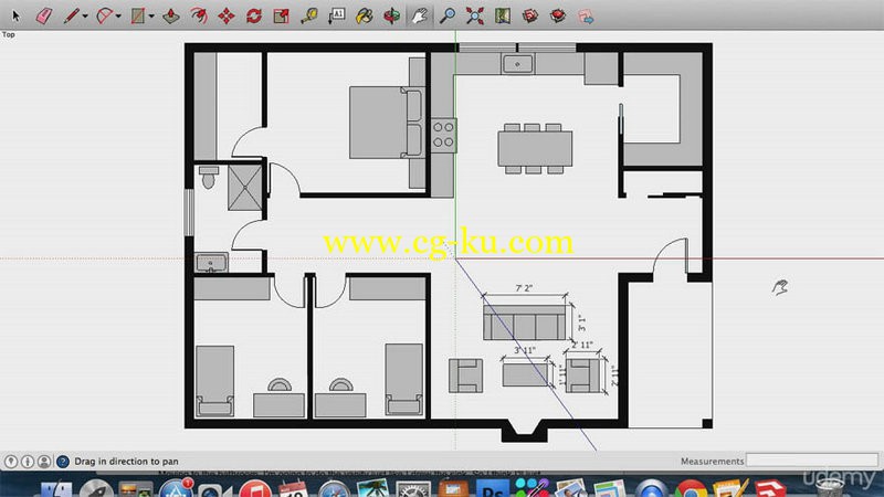 Udemy - SketchUp for Interior Designers - Creating a Floorplan的图片1