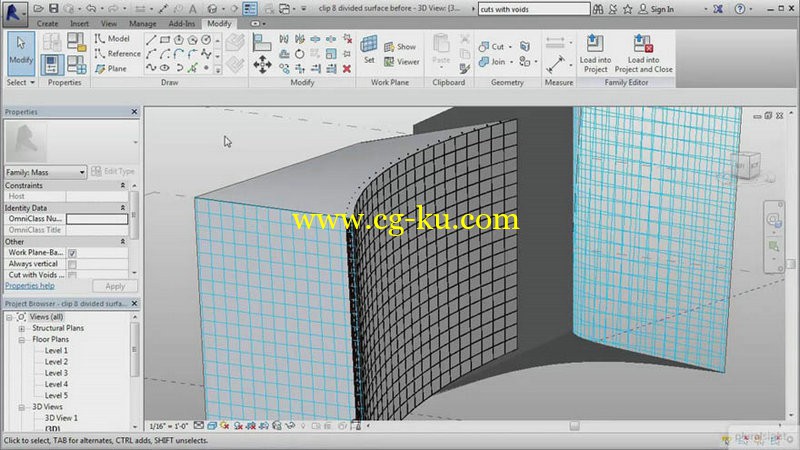 Digital Tutors - Modeling Building Exteriors with Pattern Based Curtain Panels in Revit的图片1