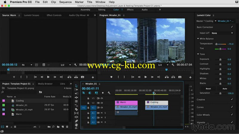 Lynda - Premiere Pro Guru Adjustment Layers and Nesting的图片1