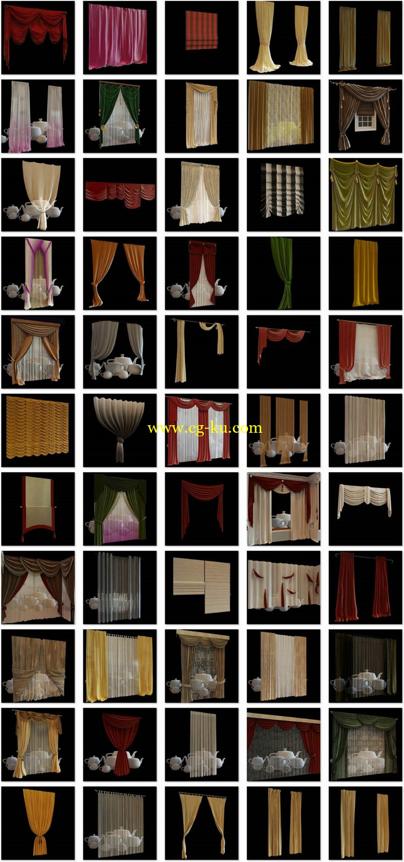 Avshare - Curtains Pillows - 3D Models的图片1