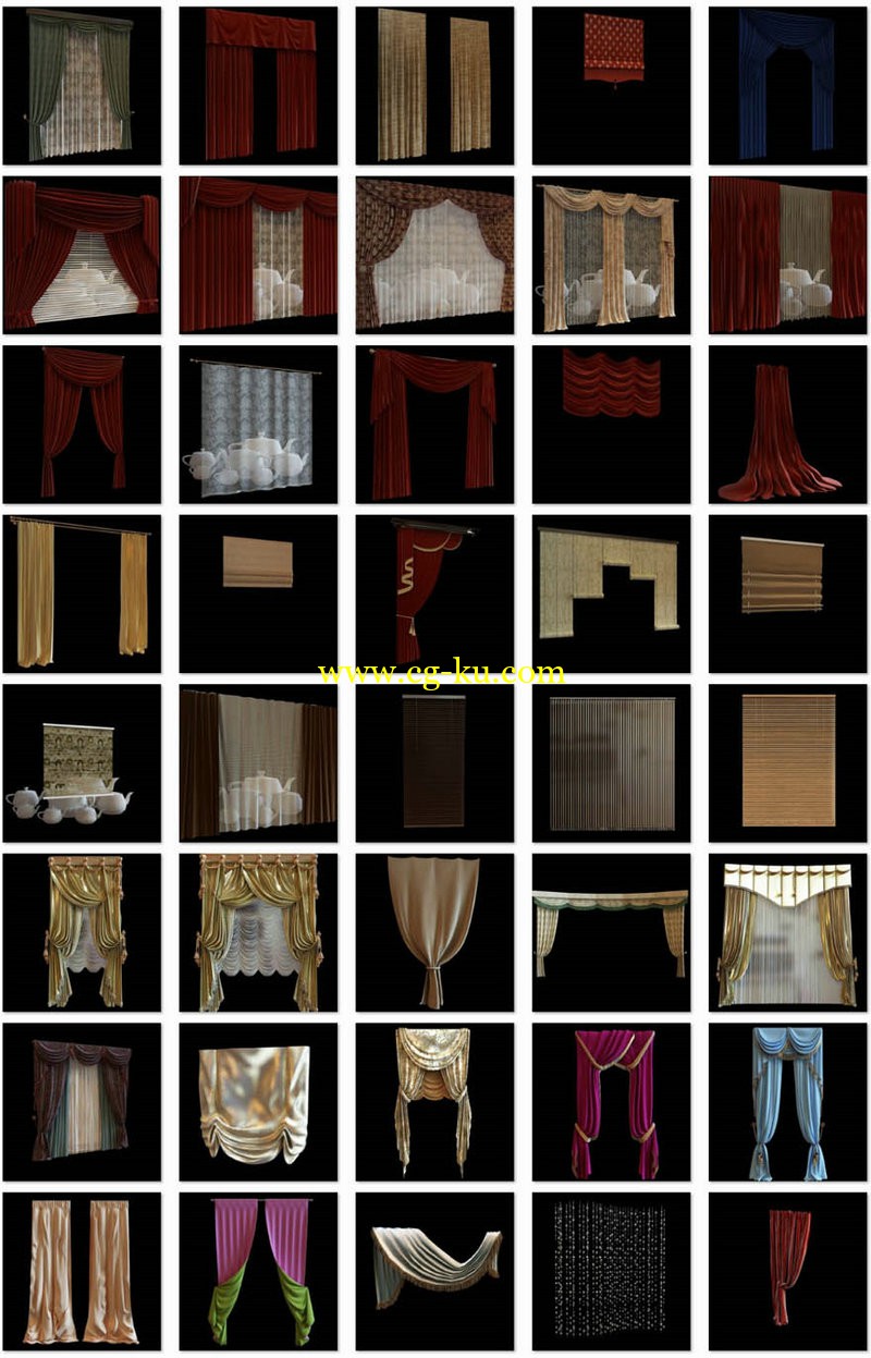 Avshare - Curtains Pillows - 3D Models的图片2