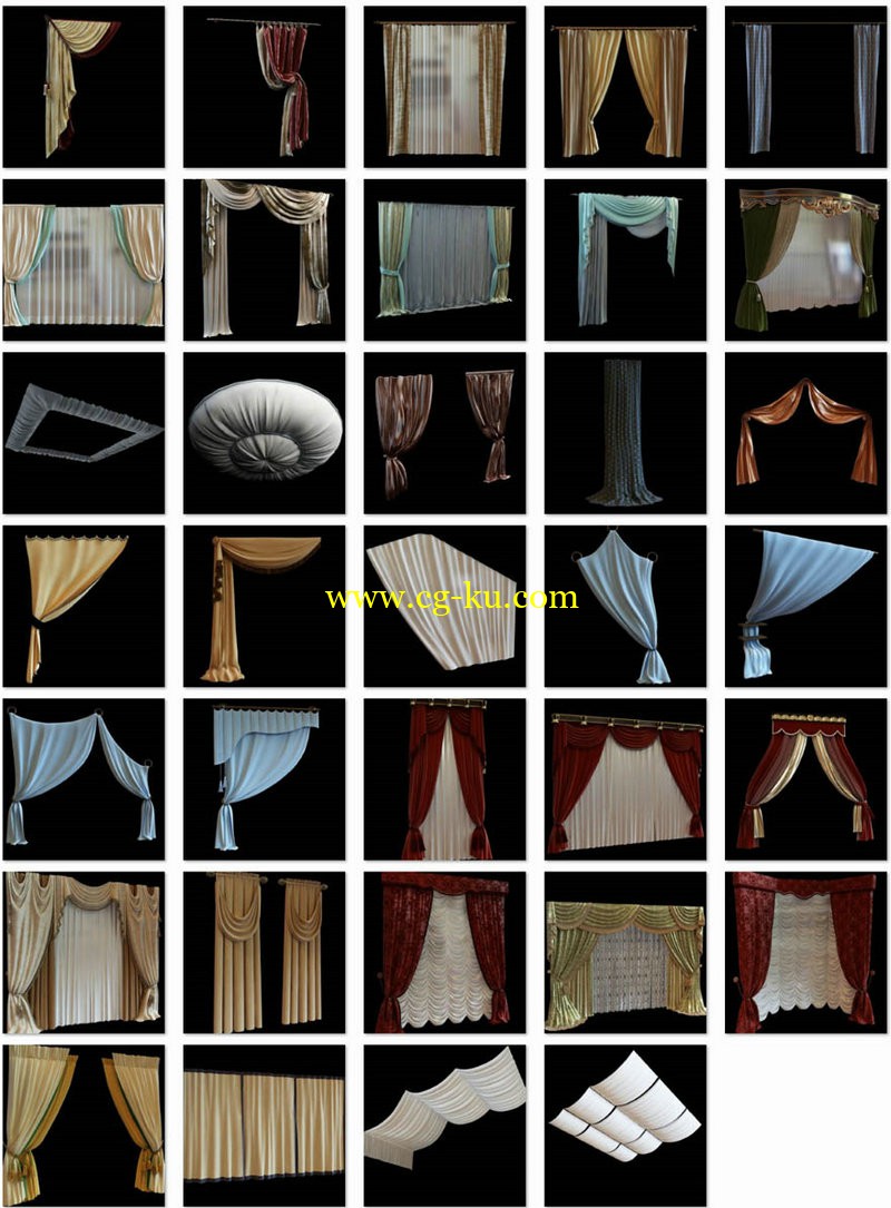 Avshare - Curtains Pillows - 3D Models的图片3