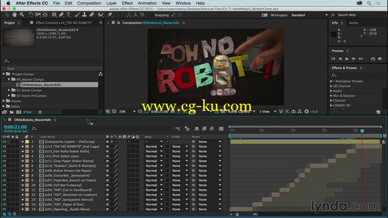 Lynda - Creating a Handmade Look in After Effects 03 Compositing and Reusing Elements的图片1