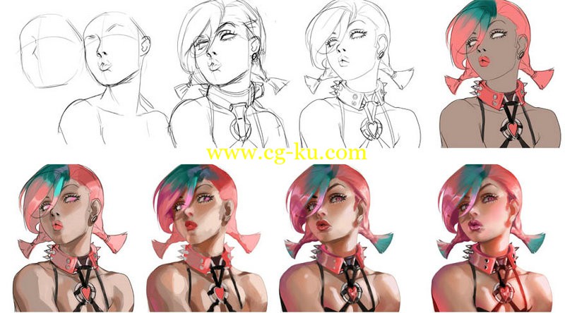 Gumroad - Pink Kiss Step by Step Tutorial的图片1