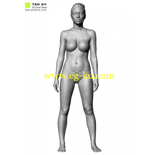 3D Scan Store - Shaded Female 07 Pose 9的图片1