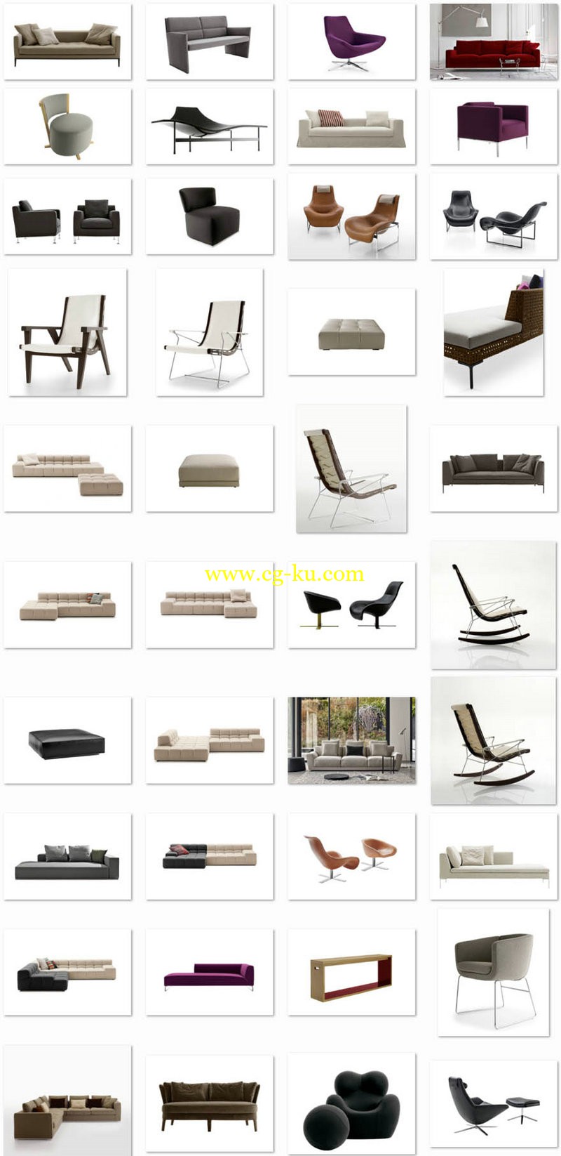 B&B Italia Furniture 3D Models for Interior Design - Sofas&Armchairs的图片1