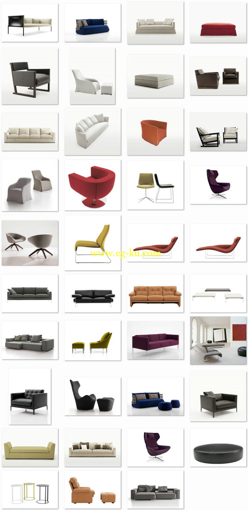 B&B Italia Furniture 3D Models for Interior Design - Sofas&Armchairs的图片3