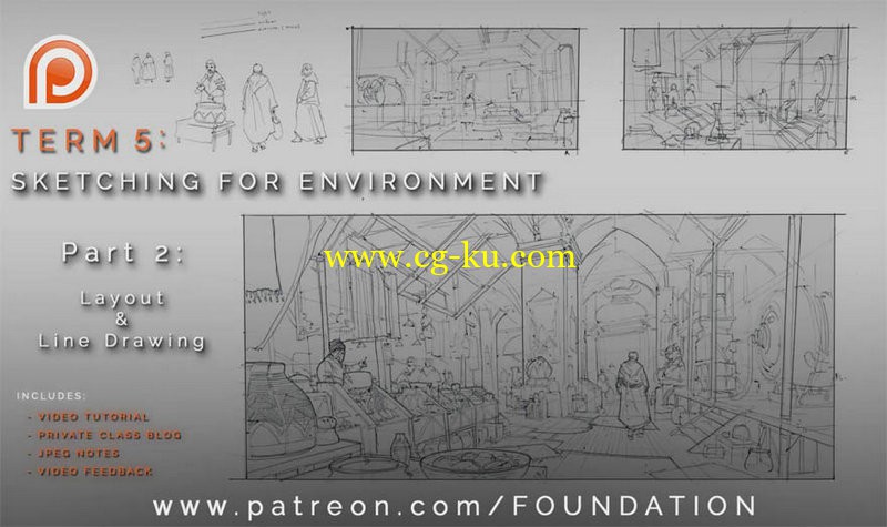 Foundation Patreon - Term 5 - Sketching for Environment - Layout & Line Drawing的图片1