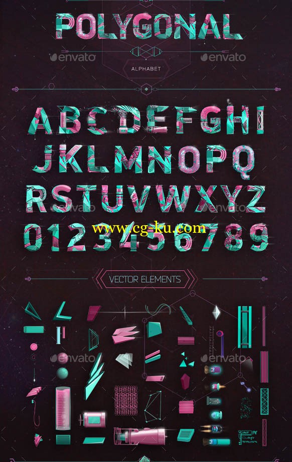 graphicriver - 10938951 - polygonal alphabet的图片1