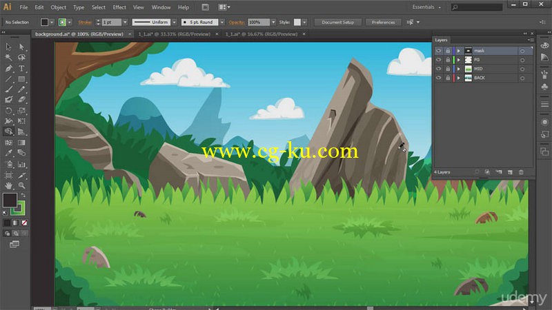 Udemy - Make your own 2D Game Backgrounds with Adobe Illustrator的图片1