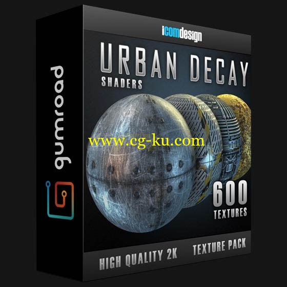 Gumroad - Urban Decay Shader Pack (physical) for Element 3D的图片1