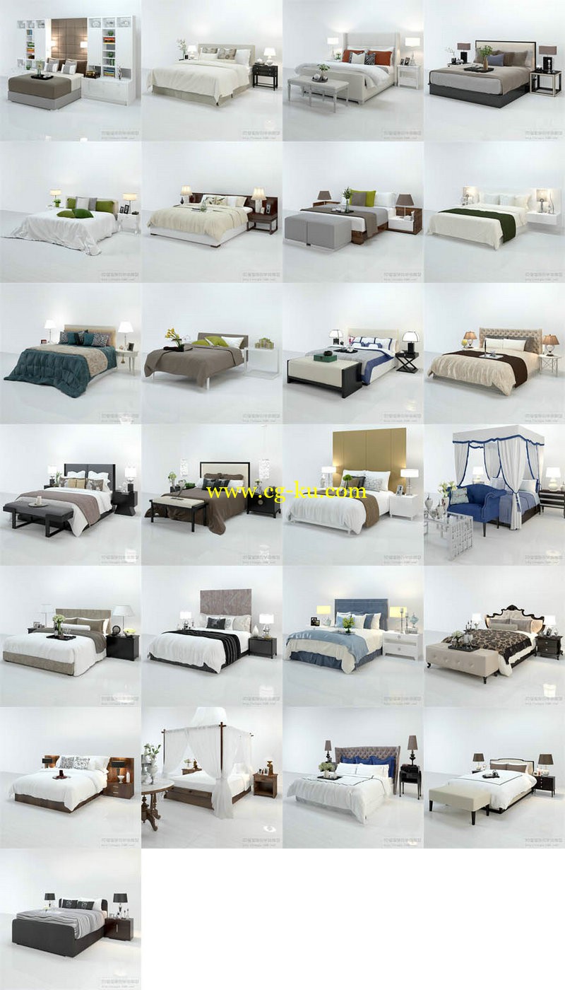 3d66 - Bed set 01的图片1