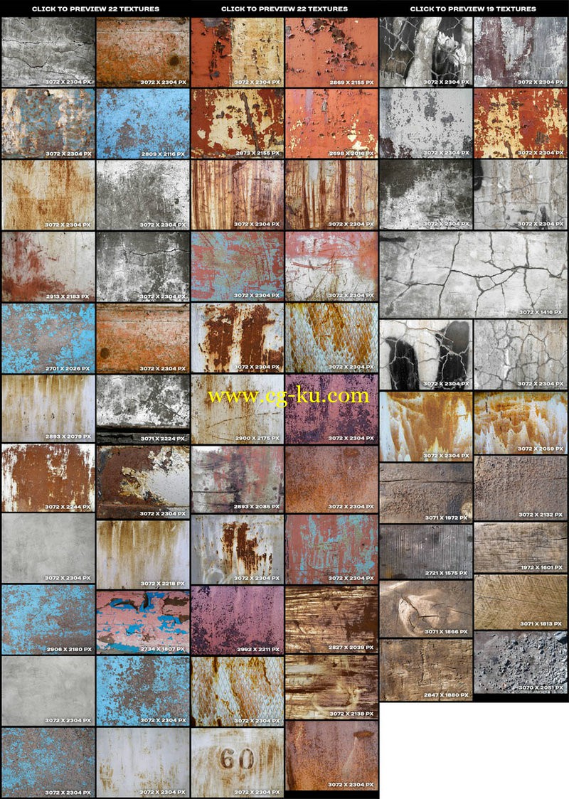 Creative Market - Cracked paint and concrete textures的图片1