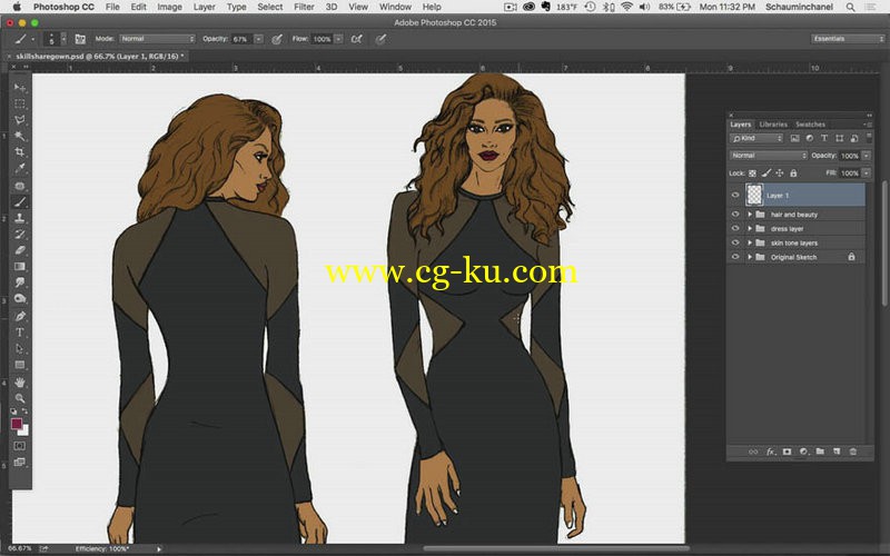 Photoshop for Fashion Transform Your Hand-Drawn Fashion Sketch in Minutes的图片1