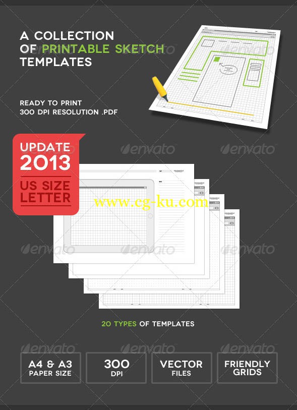 graphicriver - Printable Sketch Templates的图片1