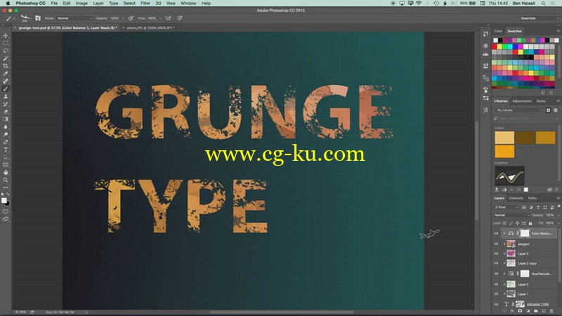 SkillShare - Photoshop Grunge Text with Custom Brushes的图片1