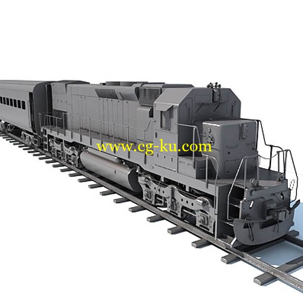 Turbosquid - Locomotive Train with Wagon的图片1